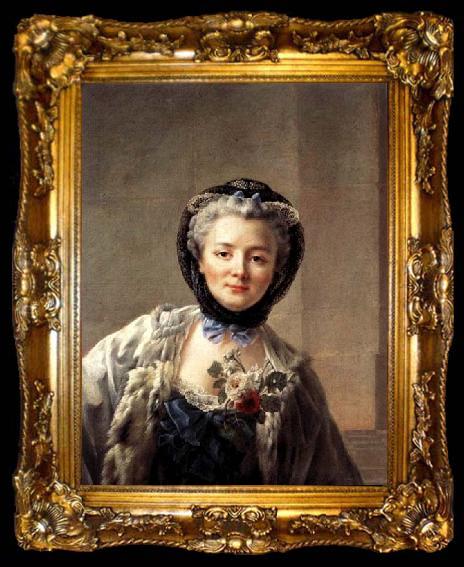 framed  Francois-Hubert Drouais Madame Drouais, Wife of the Artist, ta009-2